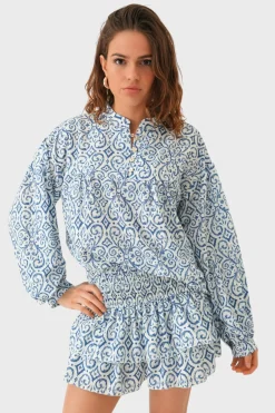 “Florence" blouse blue