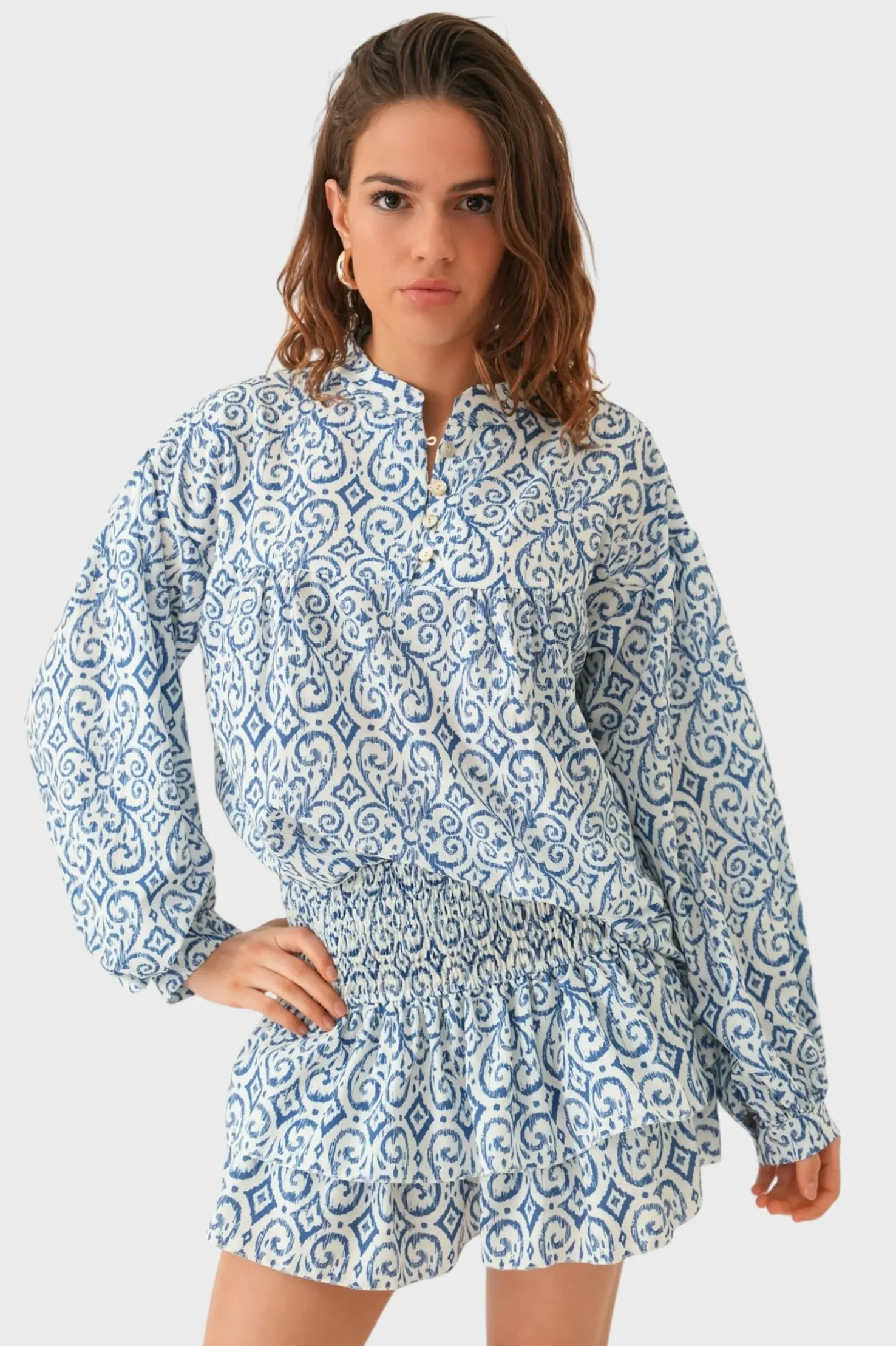 “Florence" blouse blue