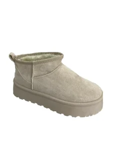 "Comfy boots" beige platform