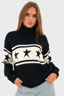 "Cosy star" sweater navy