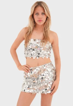 "Disco" skirt silver