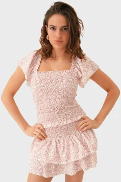 "Florence" ruffle top pink