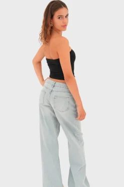 "Loose" low waist jeans light blue