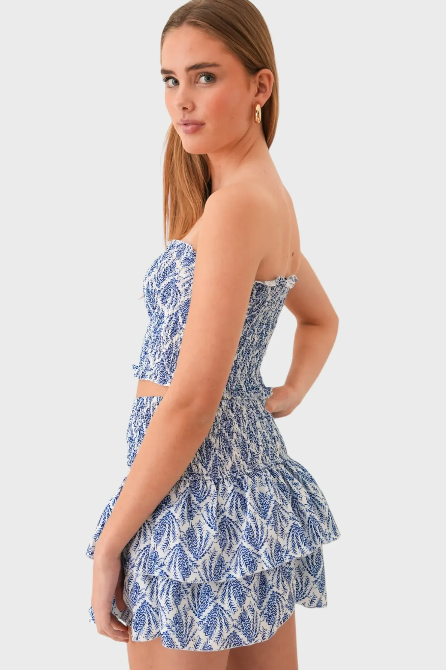 "Mykonos" tube top blue