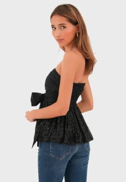 "Ribbon" top black