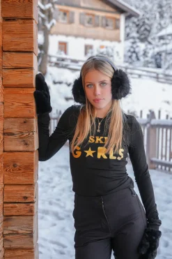 "Ski girls" ski pully black