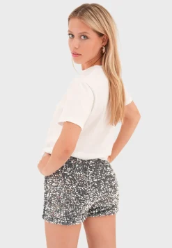 "Sparkle" shorts silver
